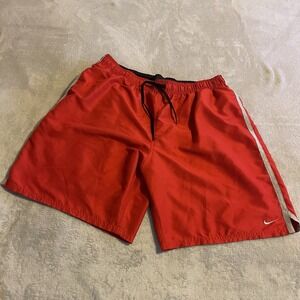 Nike Shorts Men 2XL Red Swim Trunks Board Swimwear‎ Vacation Lightweight Swoosh